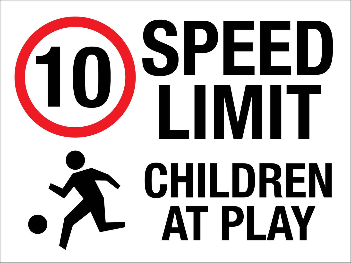 10km Speed Limit Children At Play Large Bin Sticker