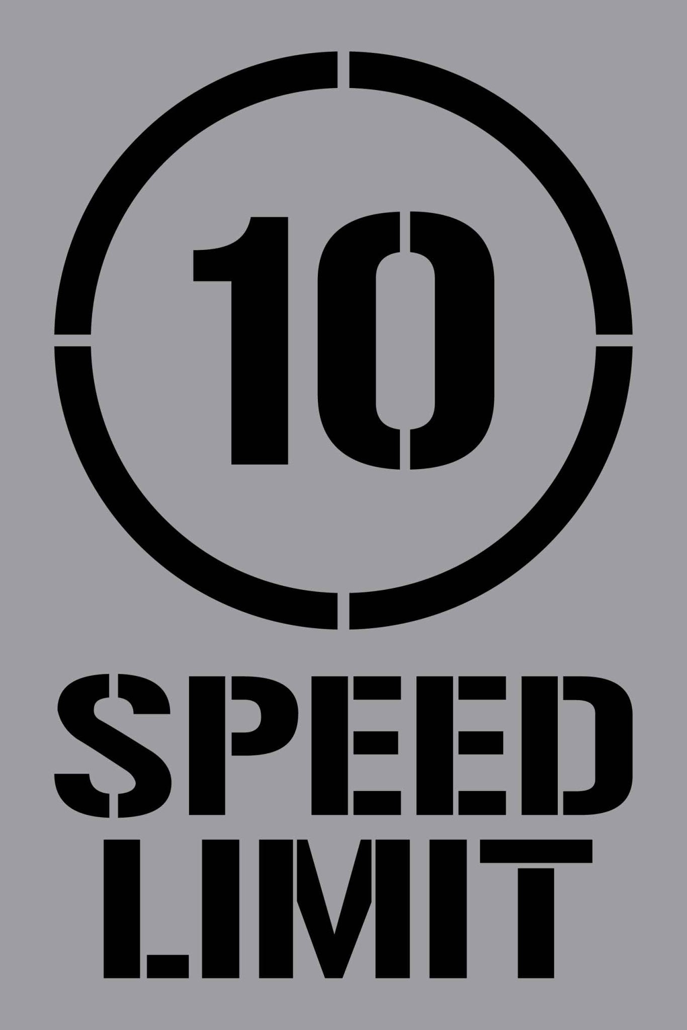 10km Speed Limit - Aluminium Composite Stencil - New Signs