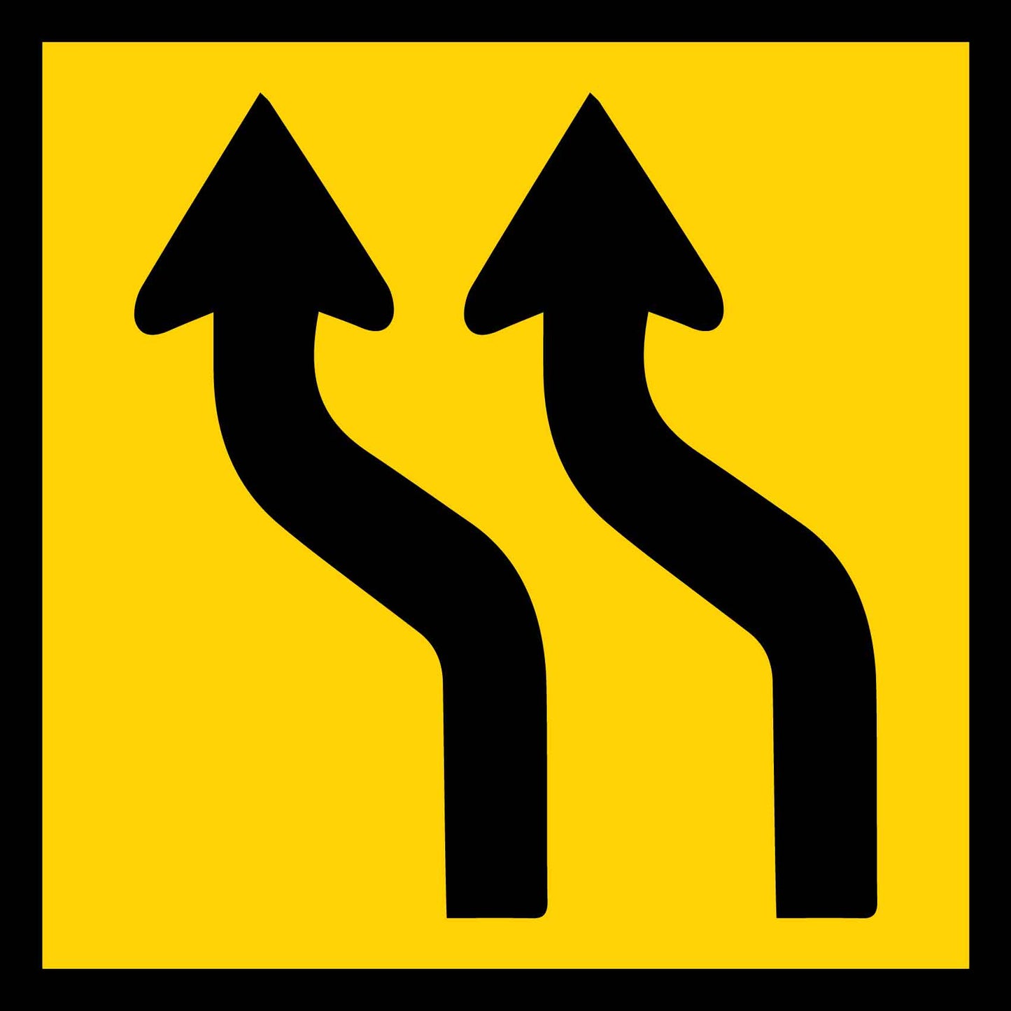 2 Curved Arrows Multi Message Traffic Sign