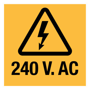 240 V AC (Square) Decal