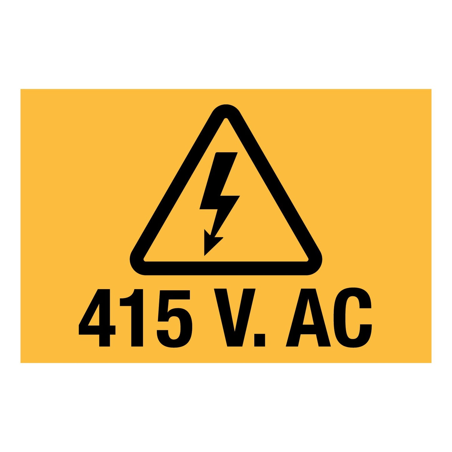415 V AC (Rectangle) Decal - New Signs