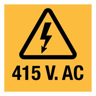 415 V AC (Square) Decal - New Signs