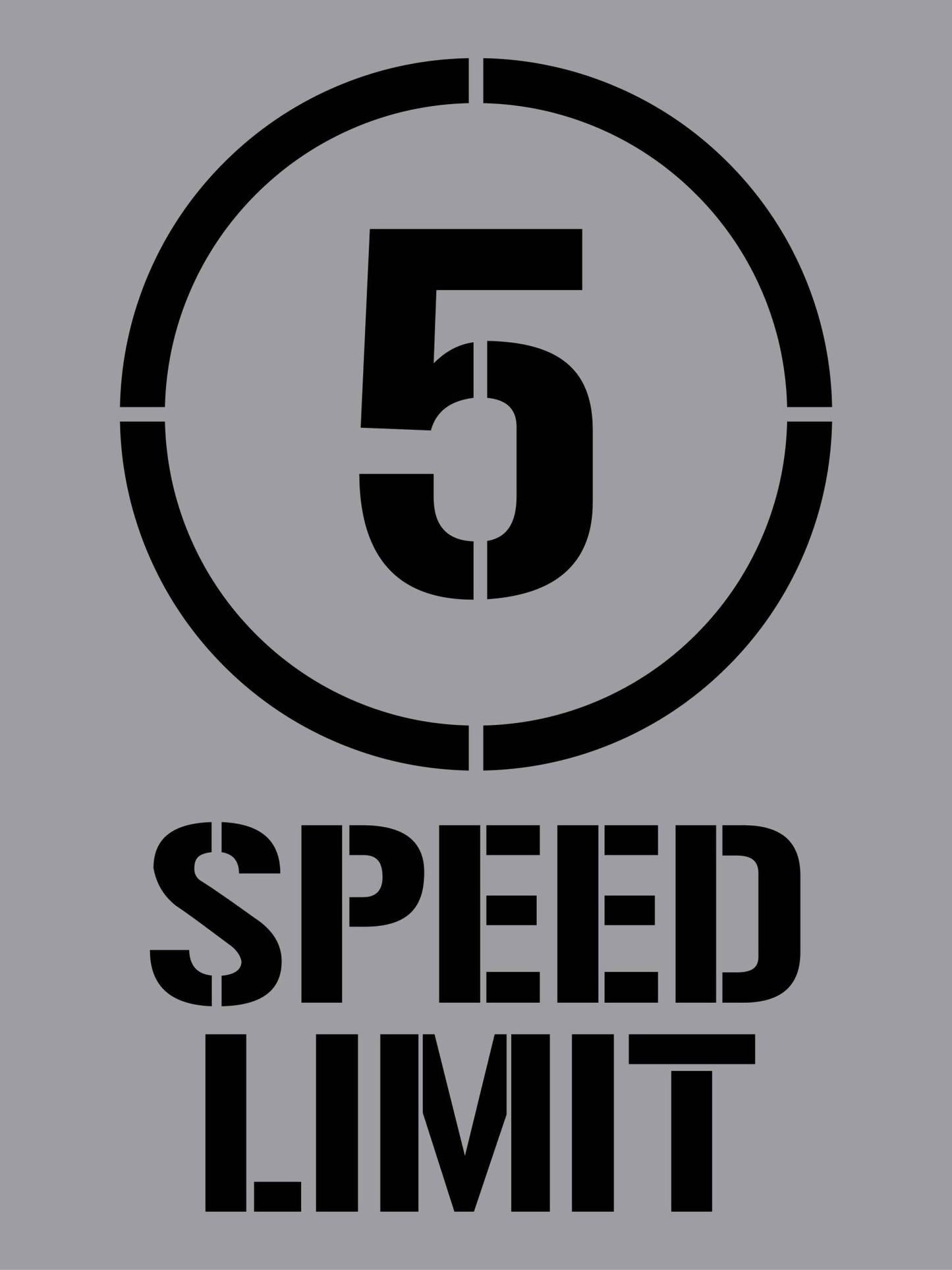 5km Speed Limit - Aluminium Composite Stencil - New Signs
