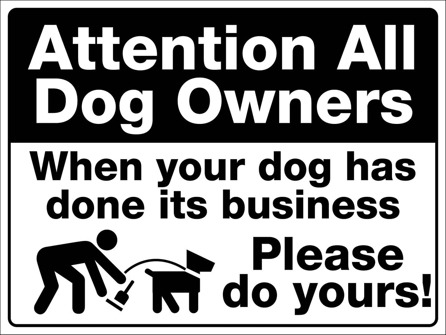 Attention All Dog Owners Large Bin Sticker