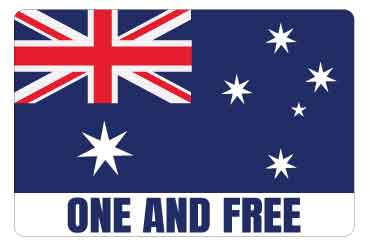 Australian Flag One and Free - Australian Stickers