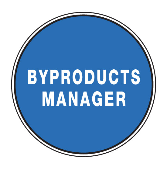 BYPRODUCTS MANAGER Hard Hat Stickers