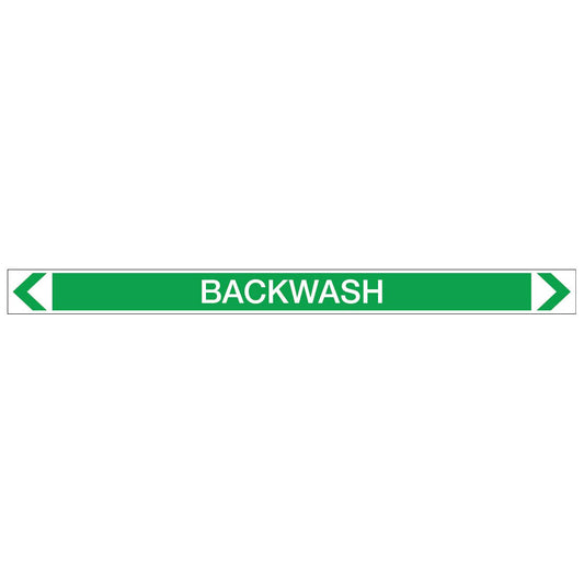 Water - Backwash - Pipe Marker Sticker