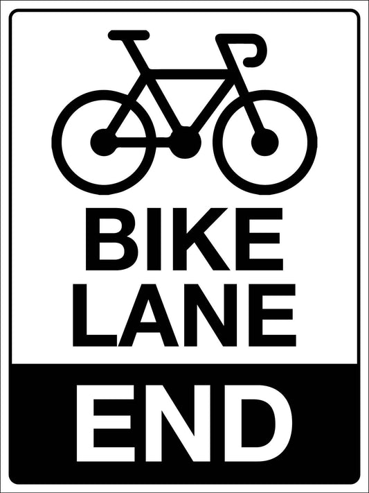 Bike Lane End Sign