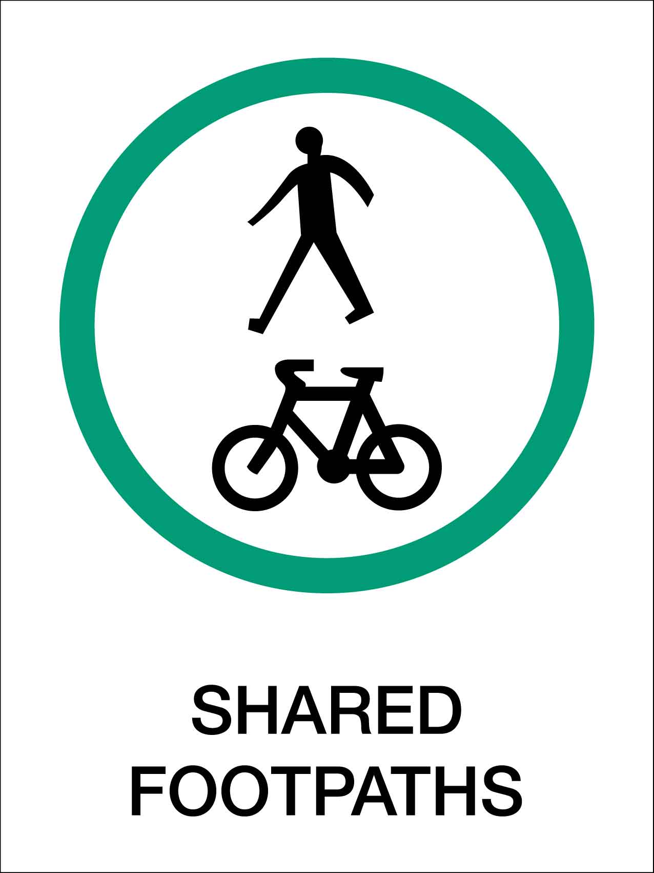 Bike Shared Footpaths Sign