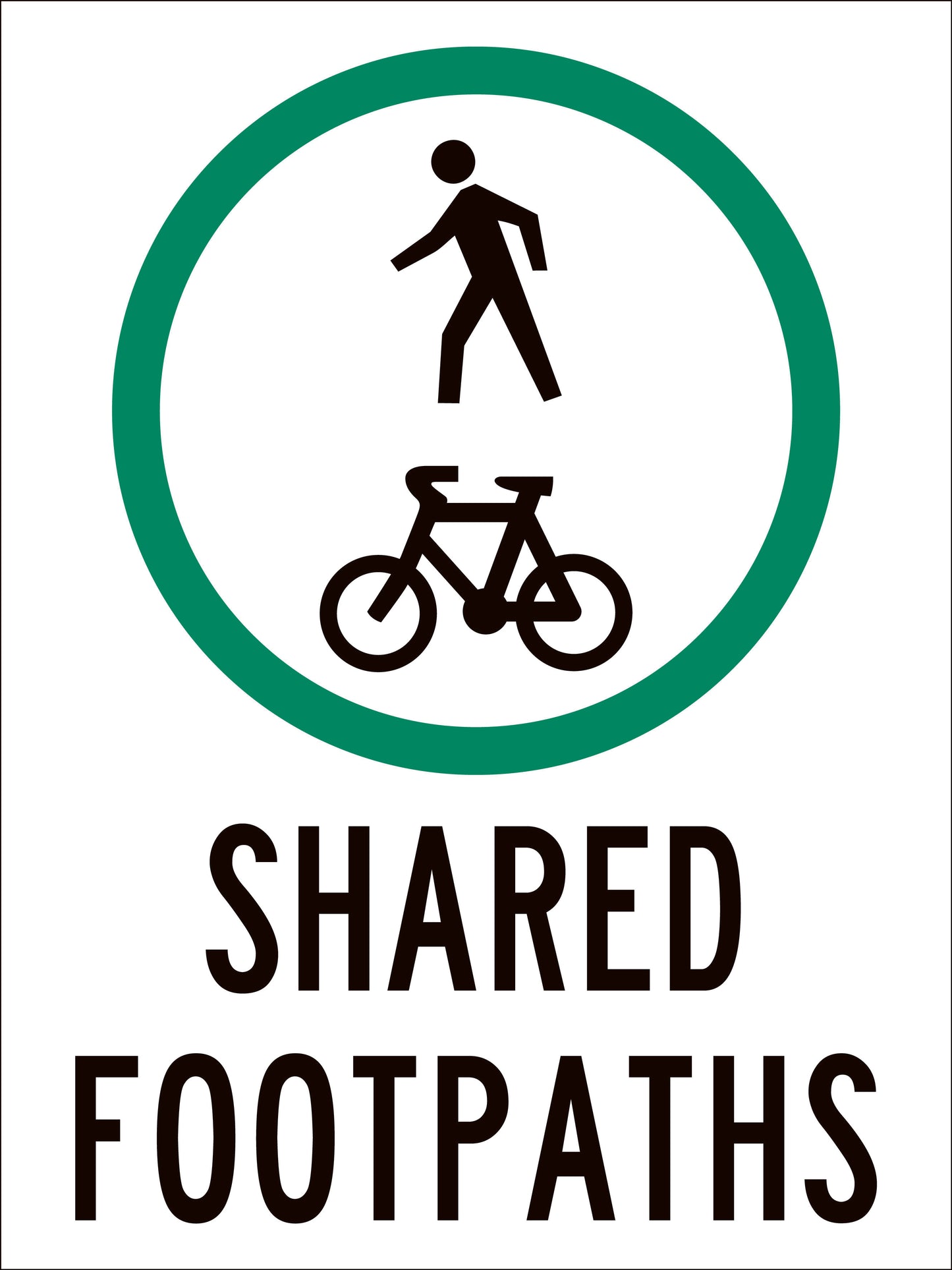 Bike Shared Footpaths Sign