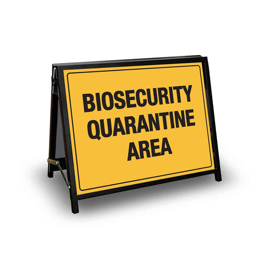 A-Frame Landscape Black - Biosecurity Quarantine Area Corflute Inserts