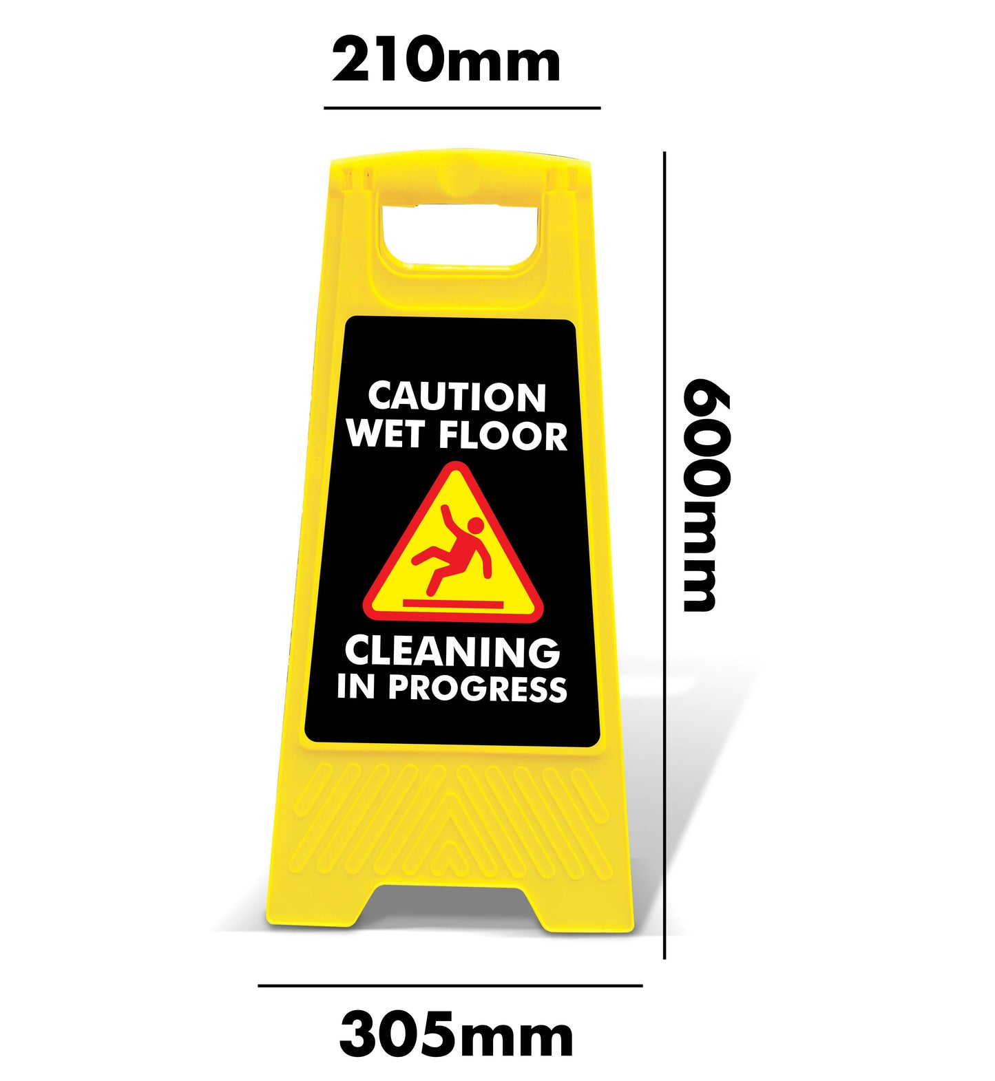 Yellow A-Frame - Caution Wet Floor - Cleaning In Progress Black