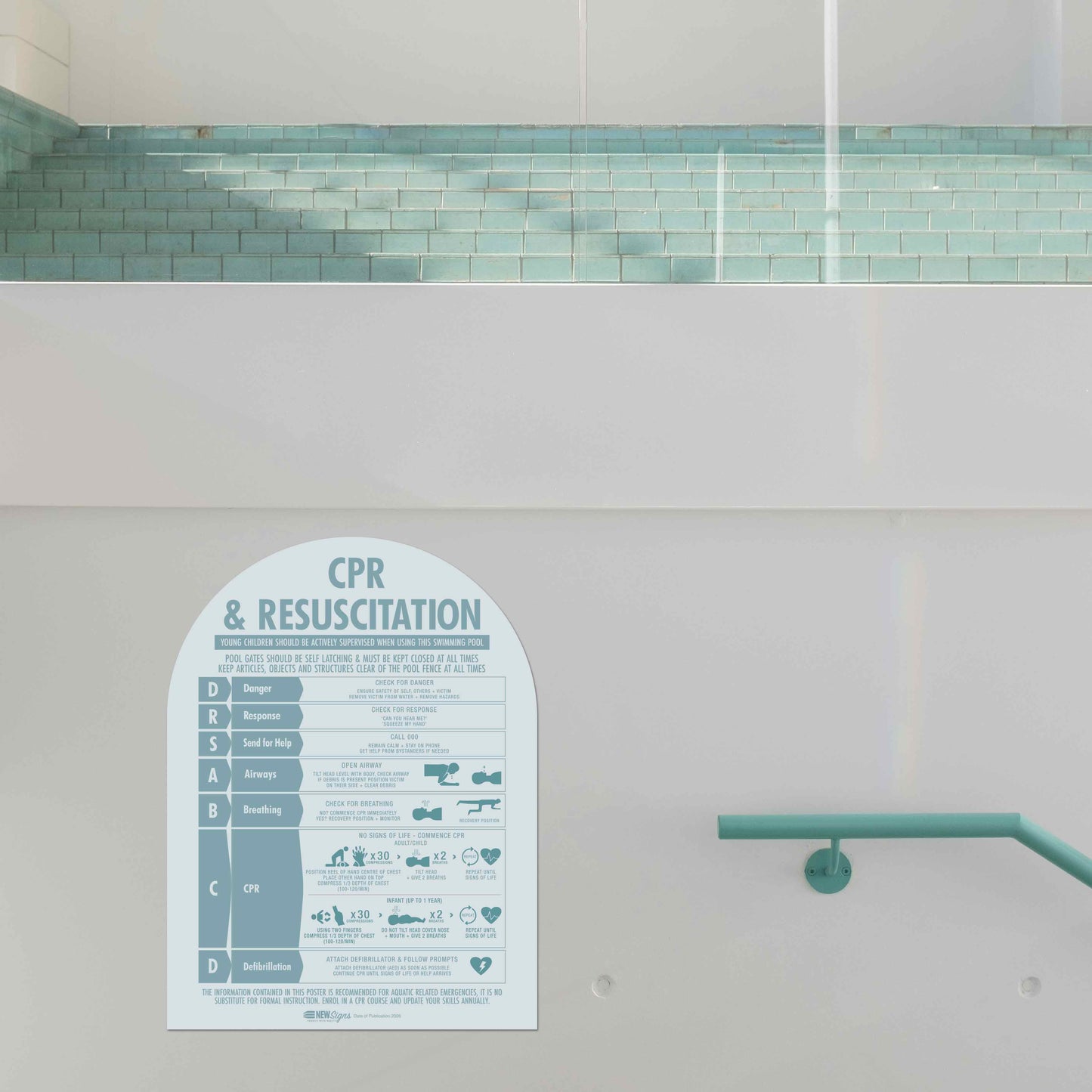 CPR Sign Arch Aqua