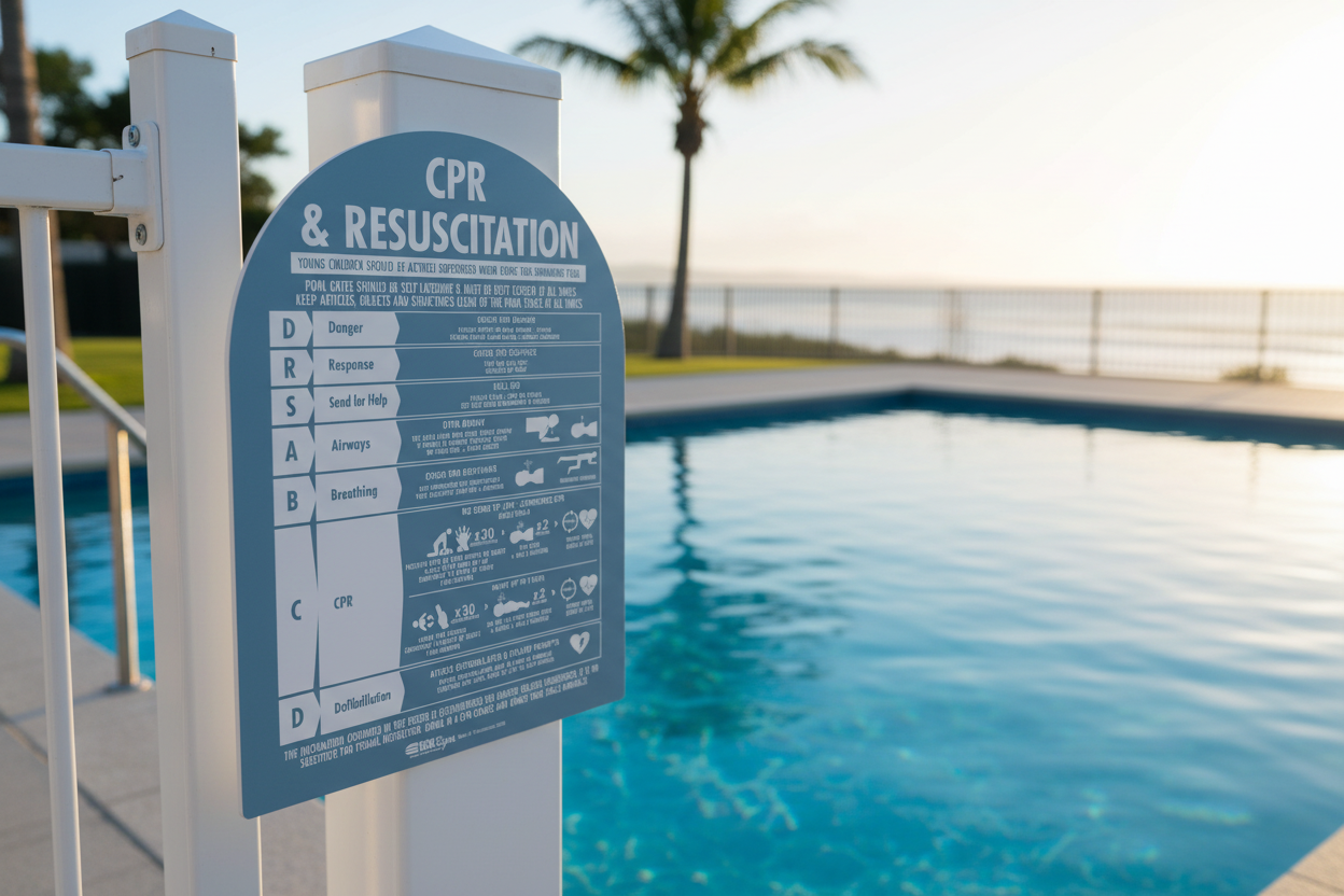 CPR Sign Arch Ocean Background