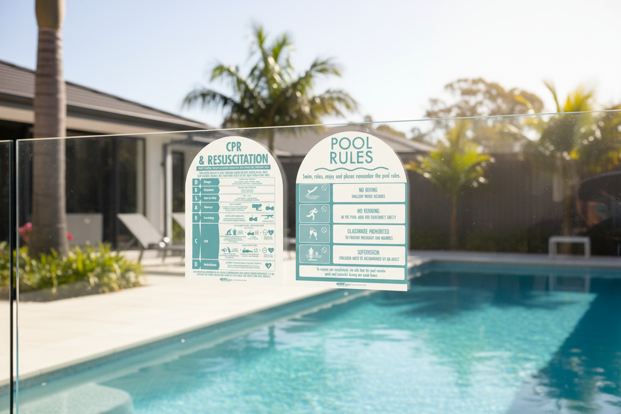 CPR Sign & Pool Rules Sign Pack Arch Aqua