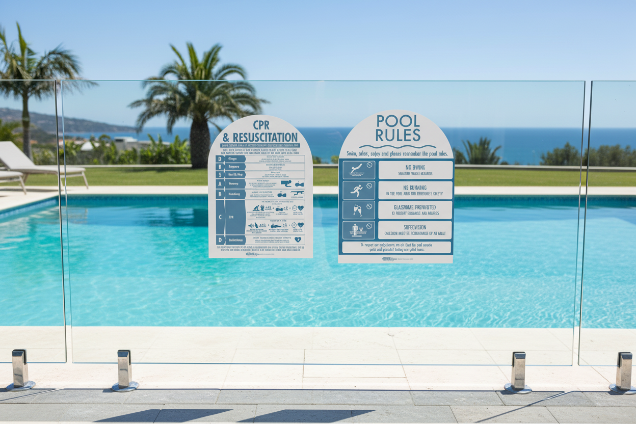 CPR Sign & Pool Rules Sign Pack Arch Ocean