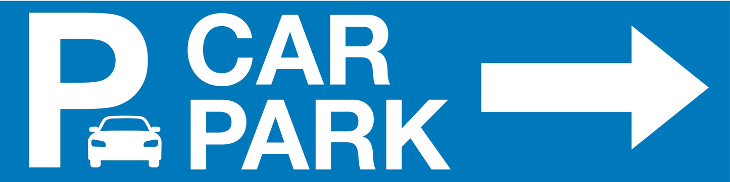 Car Park Right Arrow - Landscape Corflute Toblerone Signs