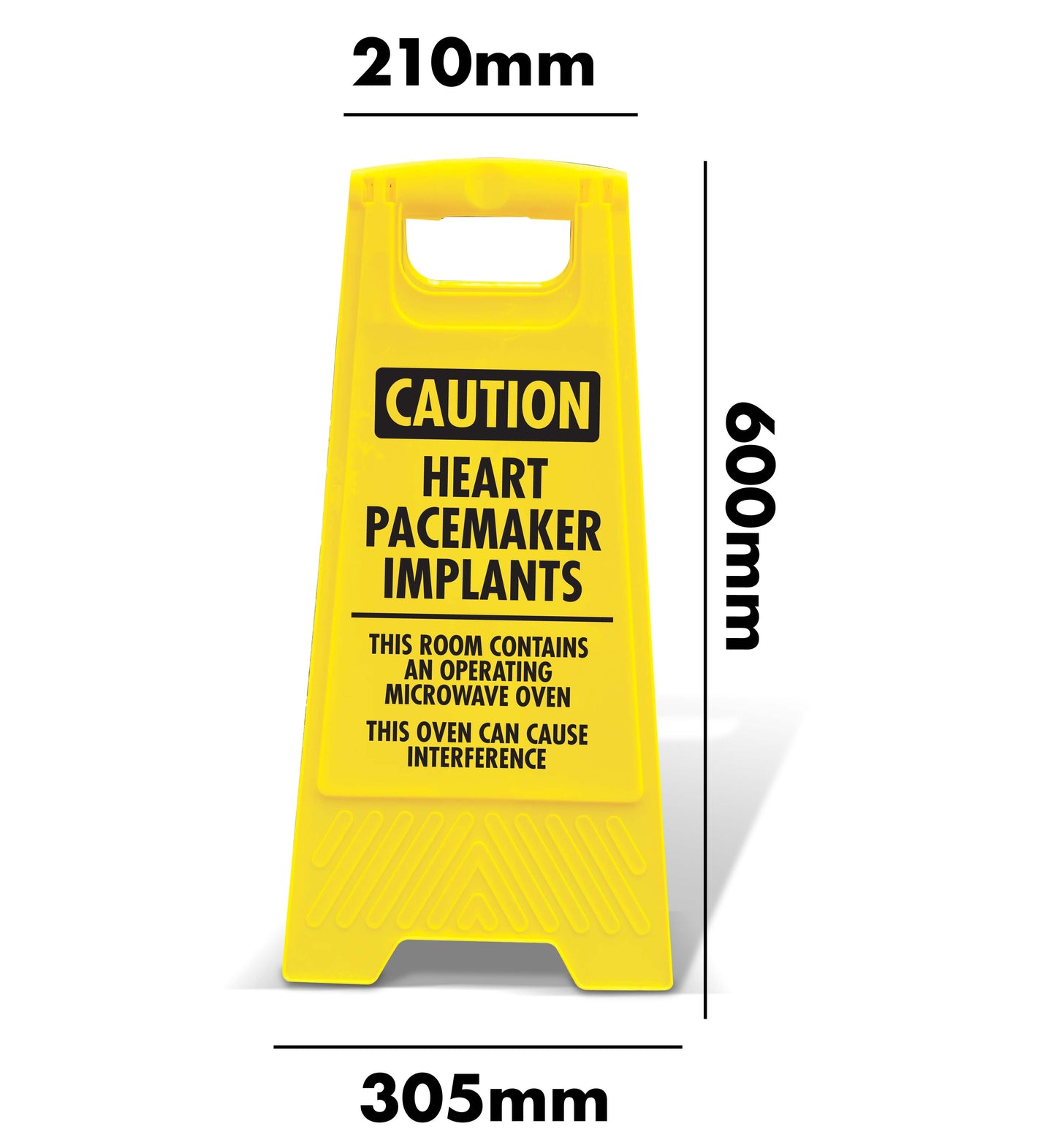 Yellow A-Frame - Caution Heart Pacemaker Implants