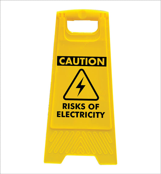 Yellow A-Frame - Caution Risk Of Electricity