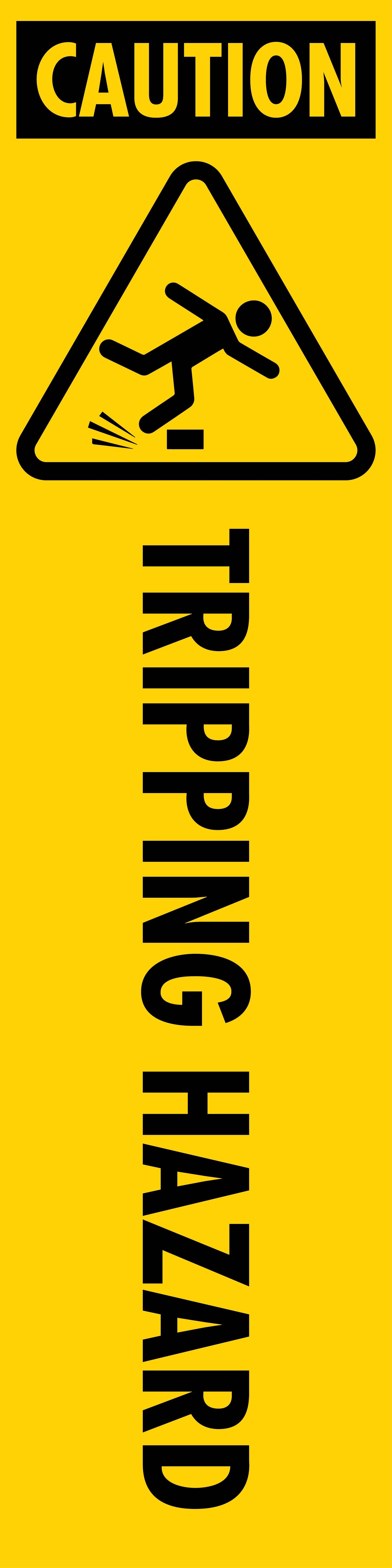 Caution Tripping Hazard - Corflute Bollard Cover