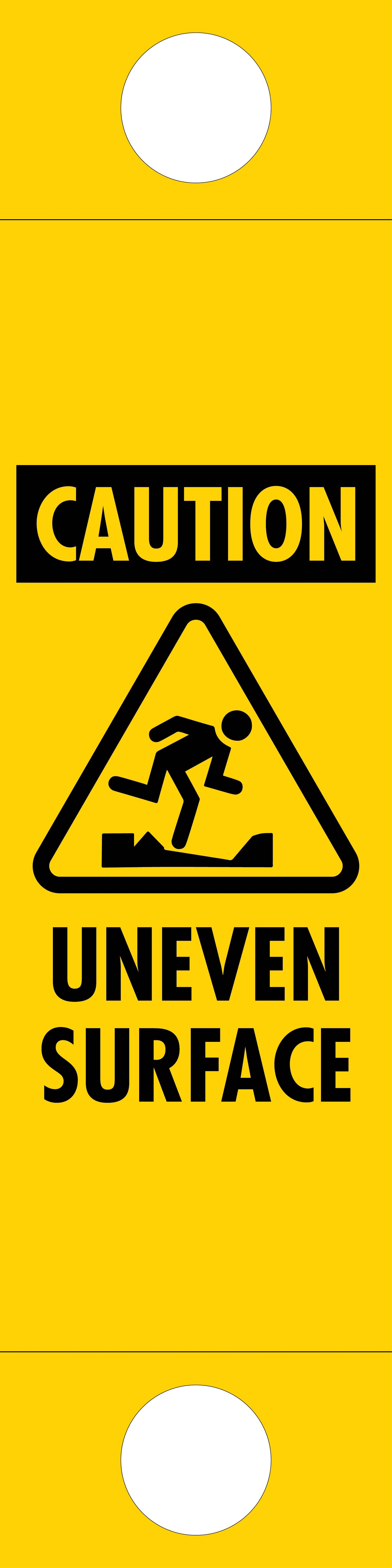Caution Uneven Surface - Corflute Bollard Traffic Signs