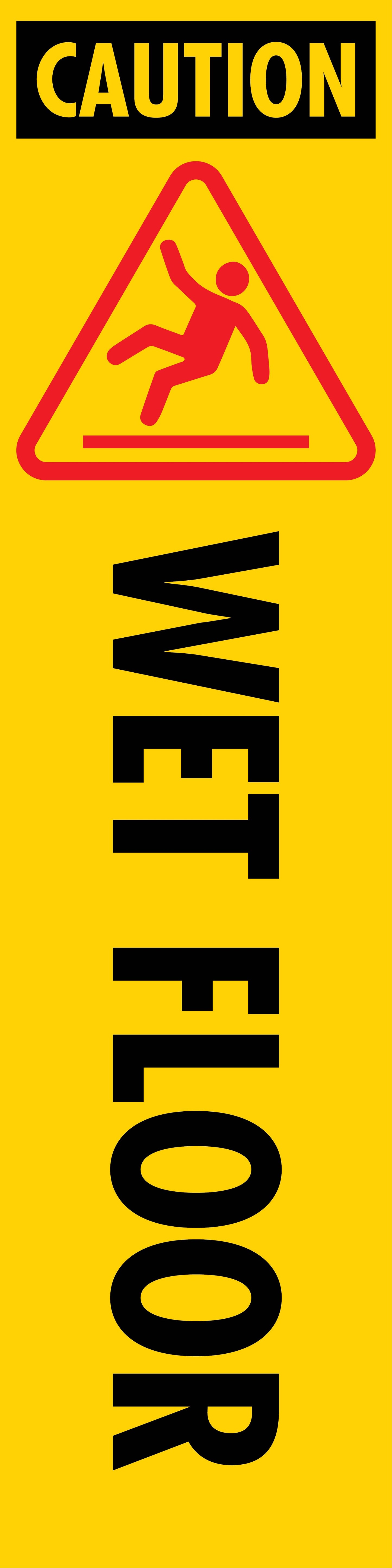 Caution Wet Floor - Corflute Bollard Cover