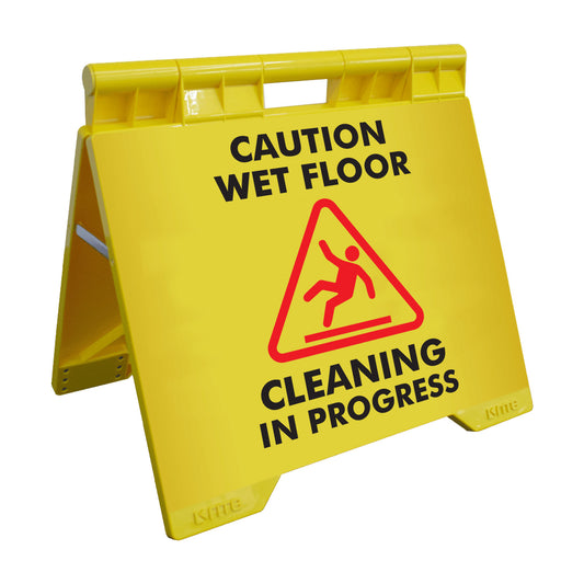 Caution Wet Floor Cleaning In Progress - Evarite A-Frame Sign