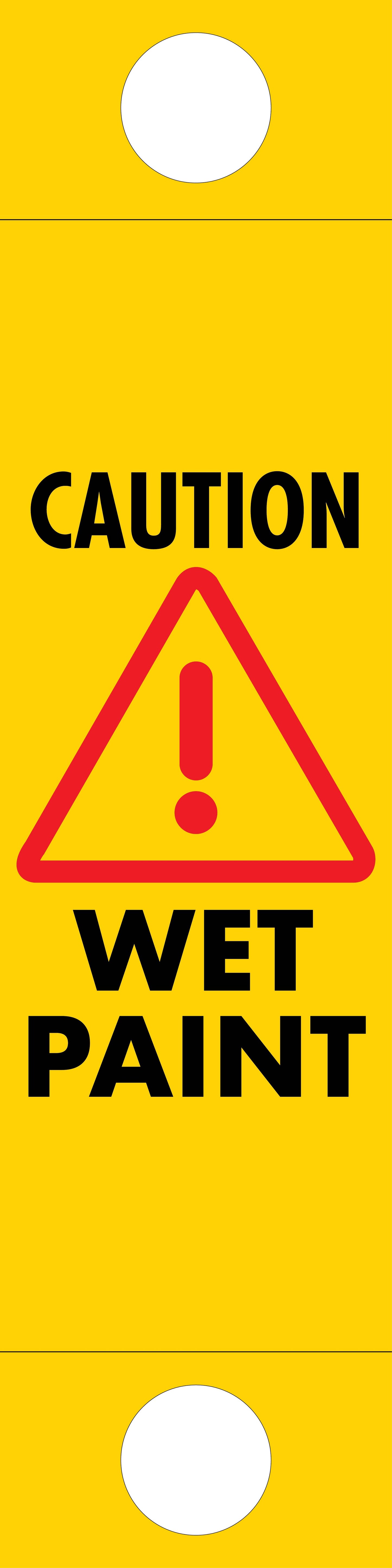 Caution Wet Paint - Corflute Bollard Traffic Signs