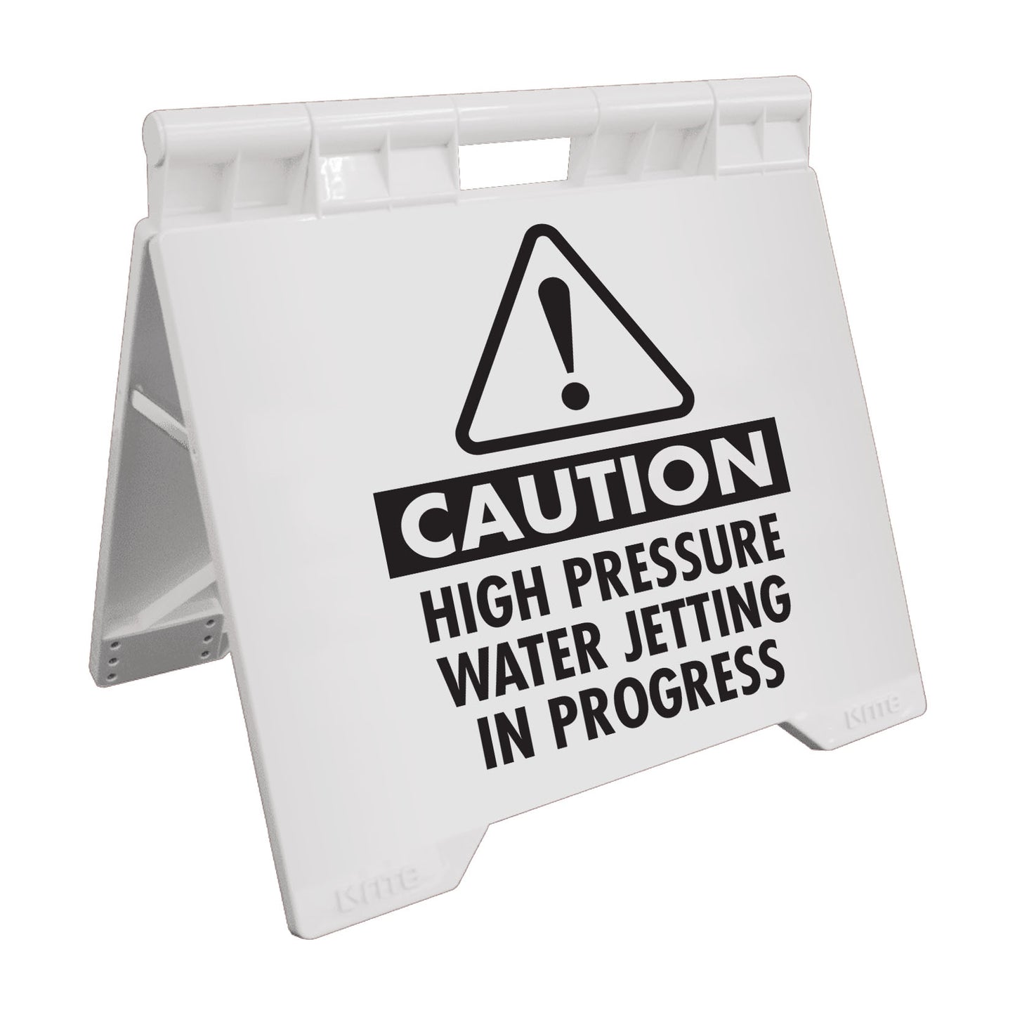 Caution High Pressure Water Jetting In Progress - Evarite A-Frame Sign