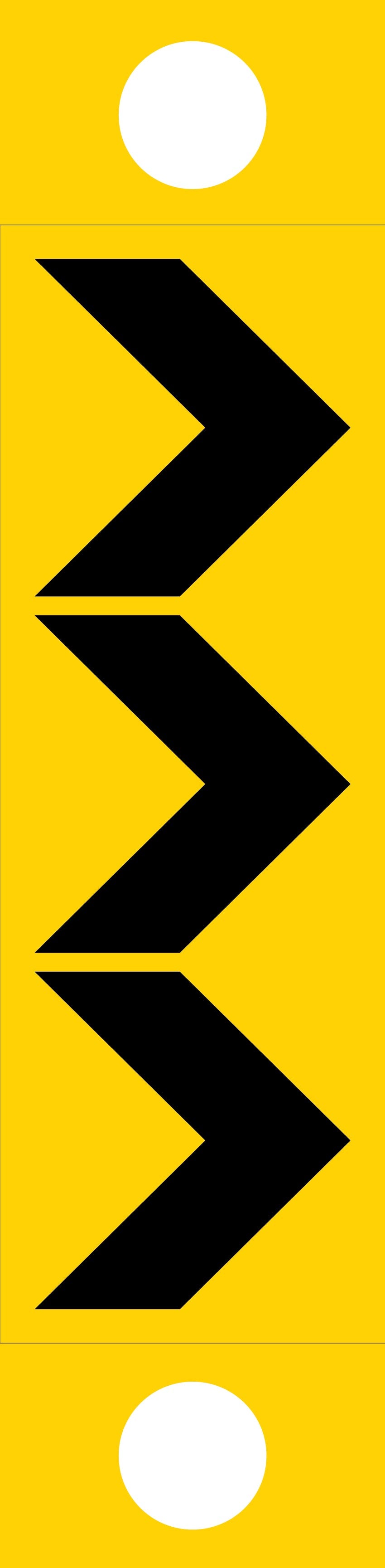 Chevron Right - Corflute Bollard Traffic Signs