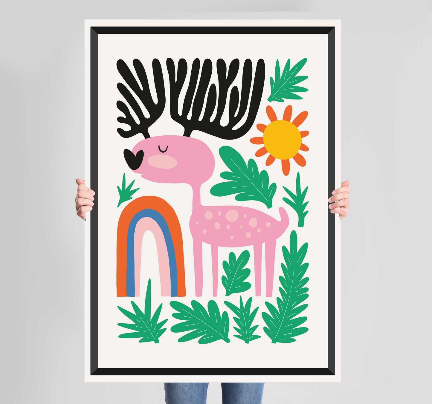 Children's Bedroom Laughter Moose Poster Wall Art Prints