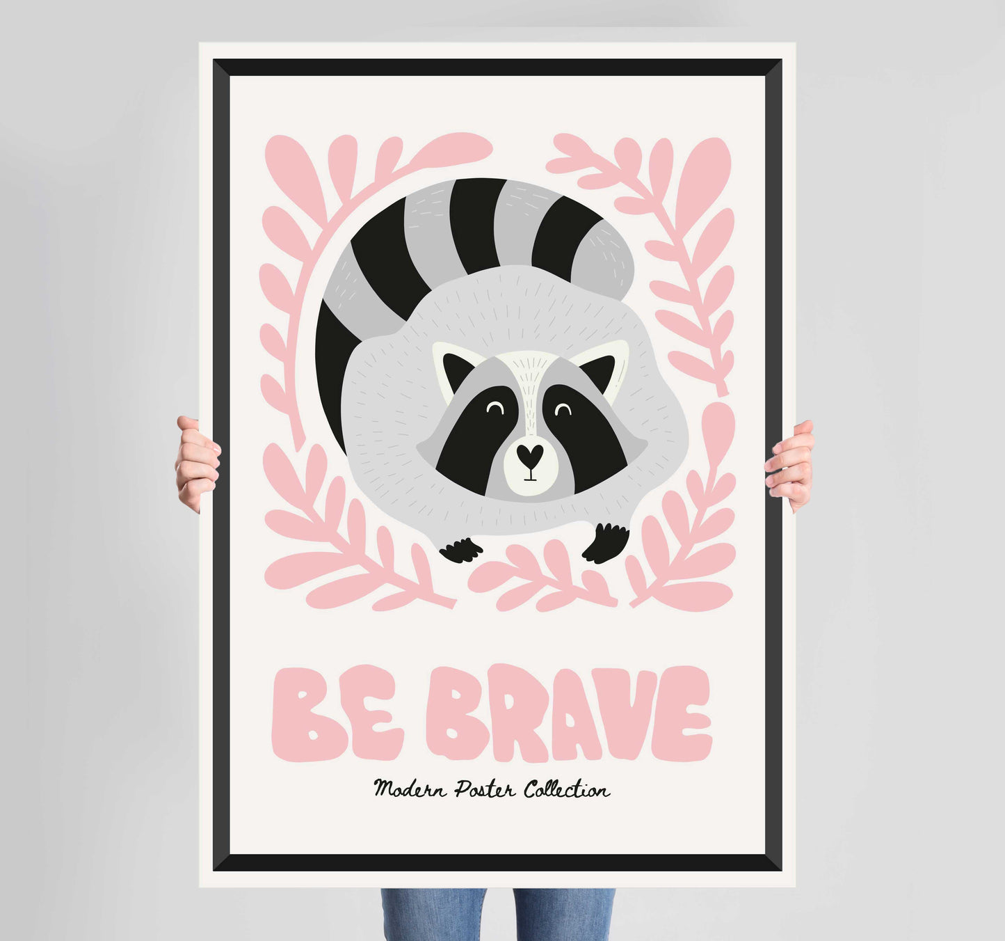 Children's Bedroom Let's Play Raccoon Poster Wall Art Prints