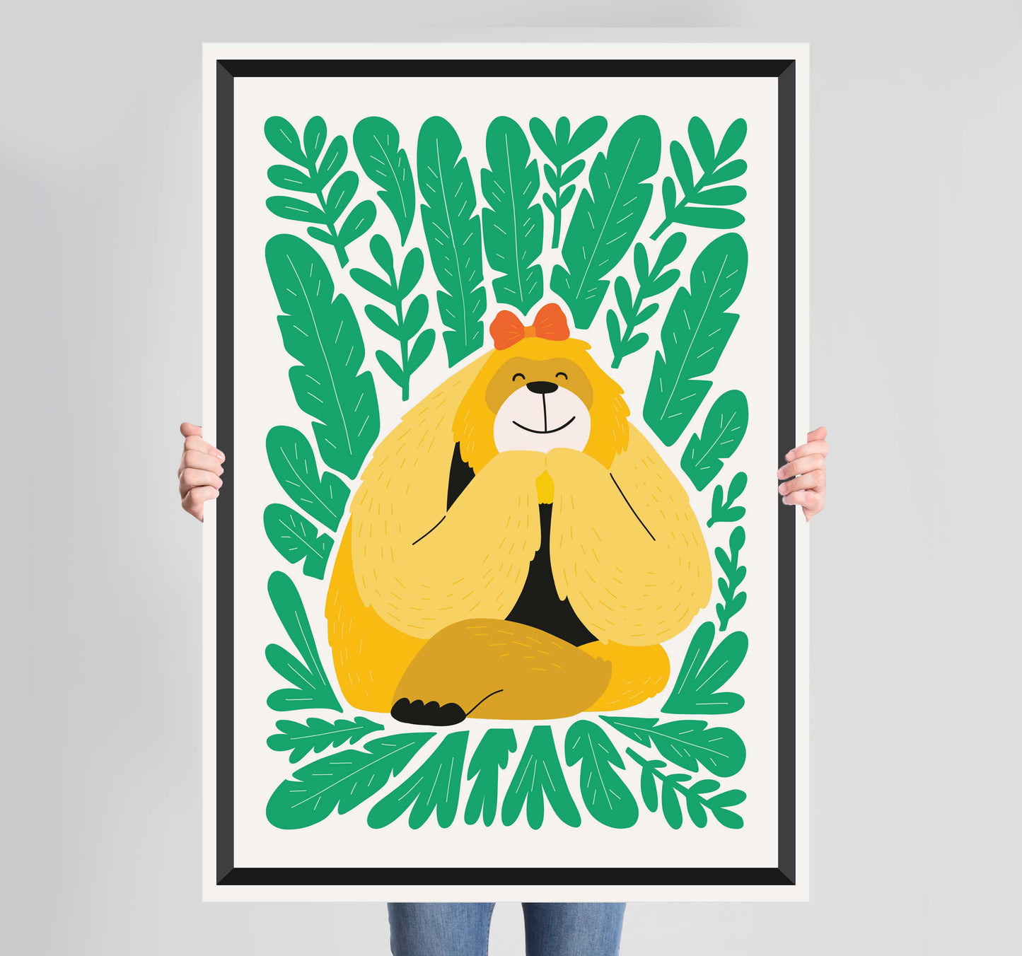 Children's Bedroom Let's Play Sloth Poster Wall Art Prints