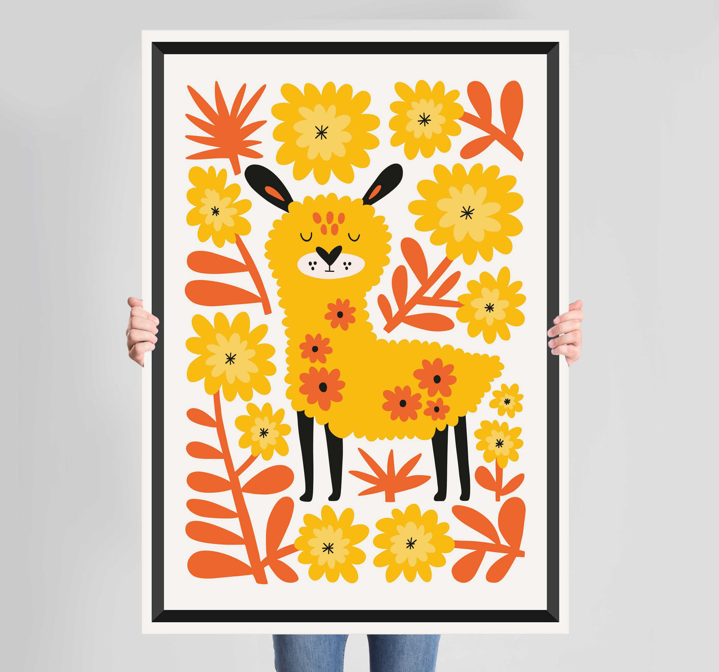 Children's Bedroom Nice Day Llama Poster Wall Art Prints