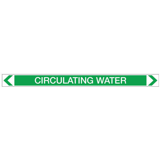 Water - Circulating Water - Pipe Marker Sticker