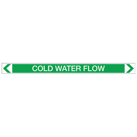 Water - Cold Water Flow - Pipe Marker Sticker