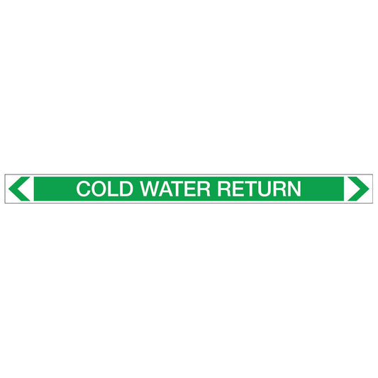 Water - Cold Water Return - Pipe Marker Sticker
