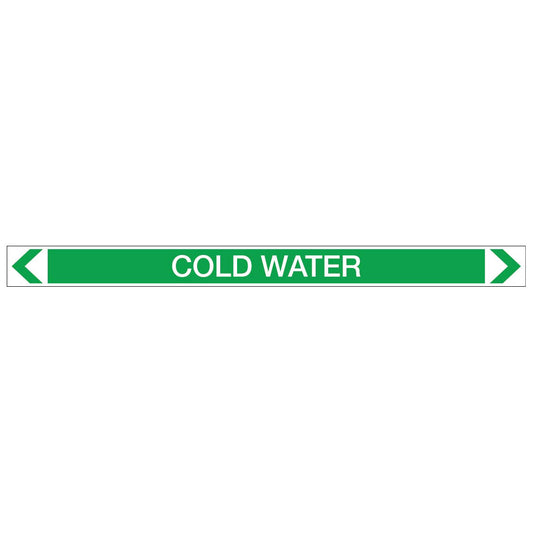 Water - Cold Water - Pipe Marker Sticker
