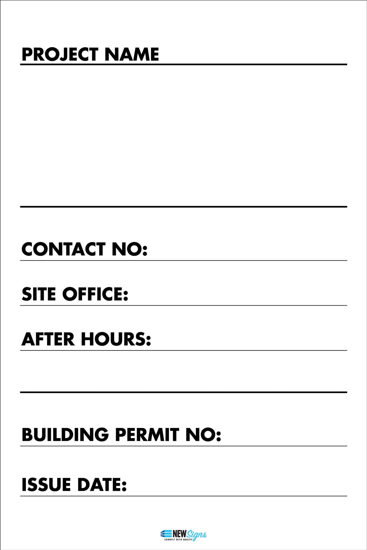 Construction Owner Builder Sign