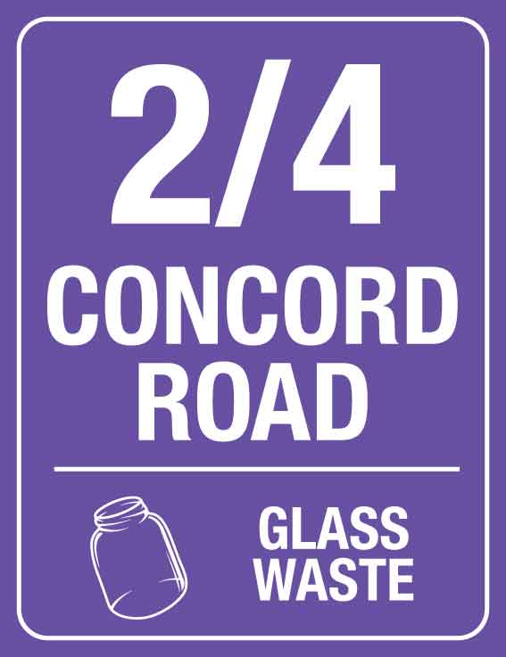 Custom Address & Glass Waste Wheelie Bin Stickers