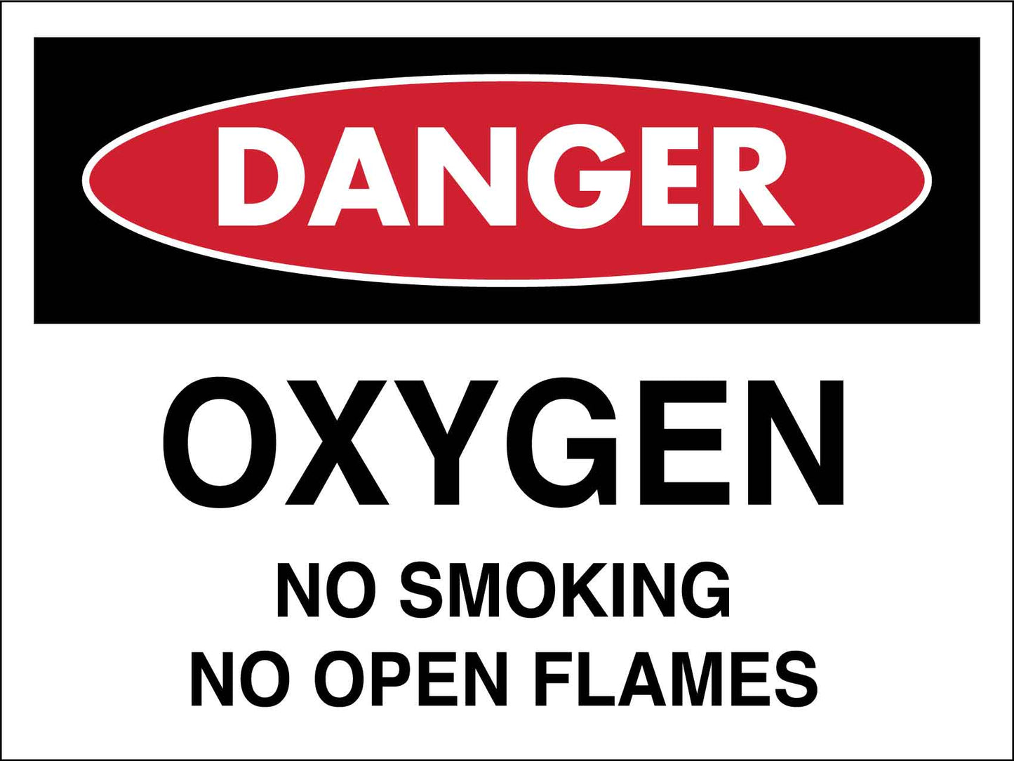 Danger Oxygen No Smoking No Open Flames Sign
