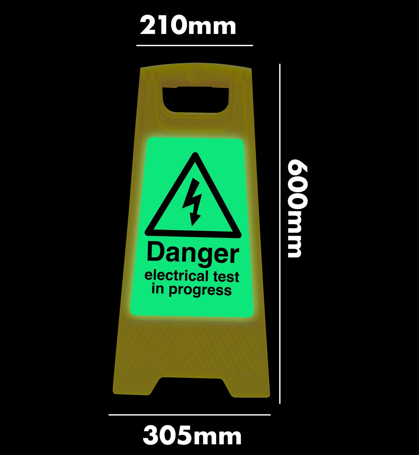 Glow In The Dark - Yellow A-Frame - Danger Electrical Test In Progress