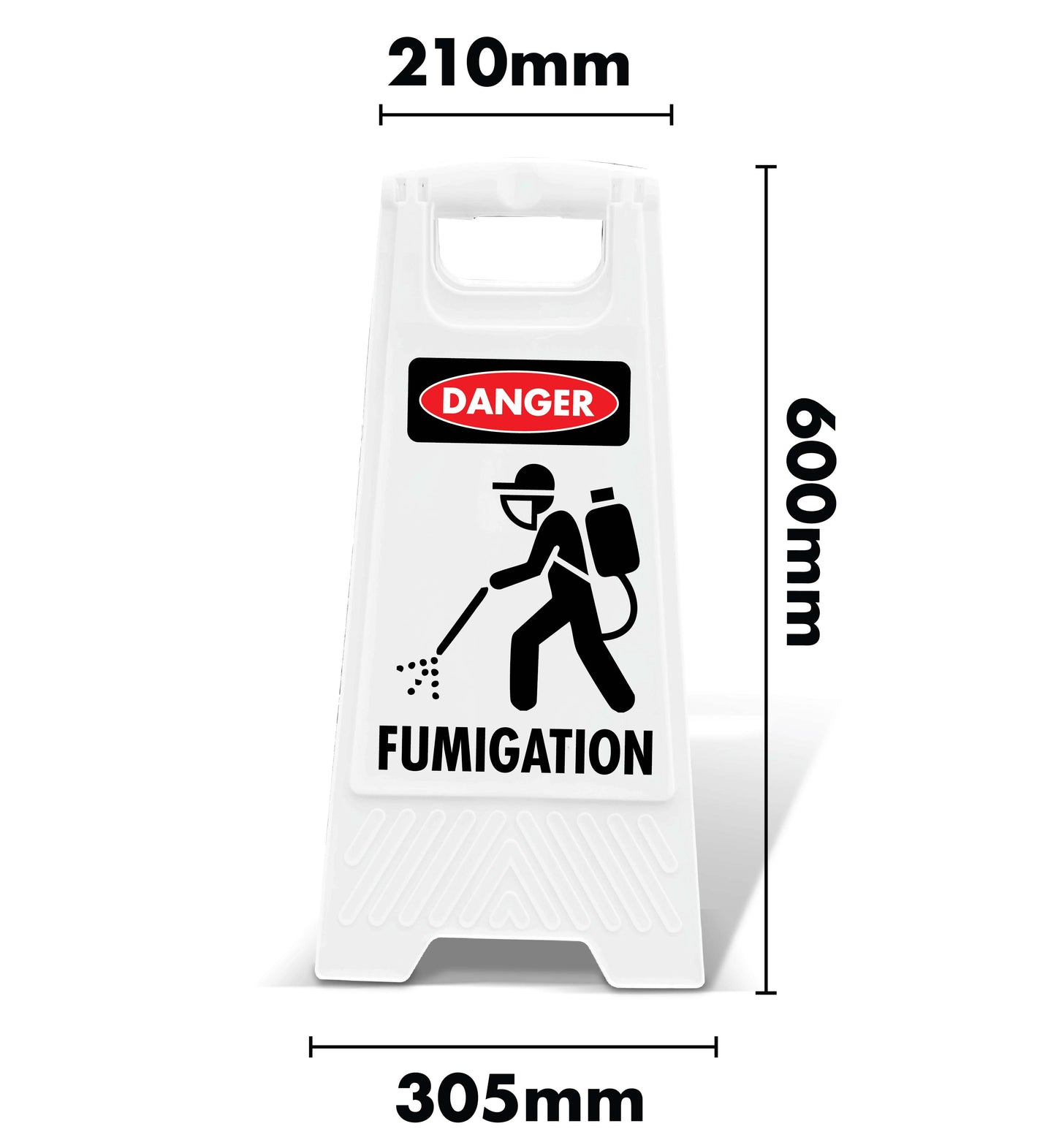 White A-Frame - Danger Fumigation