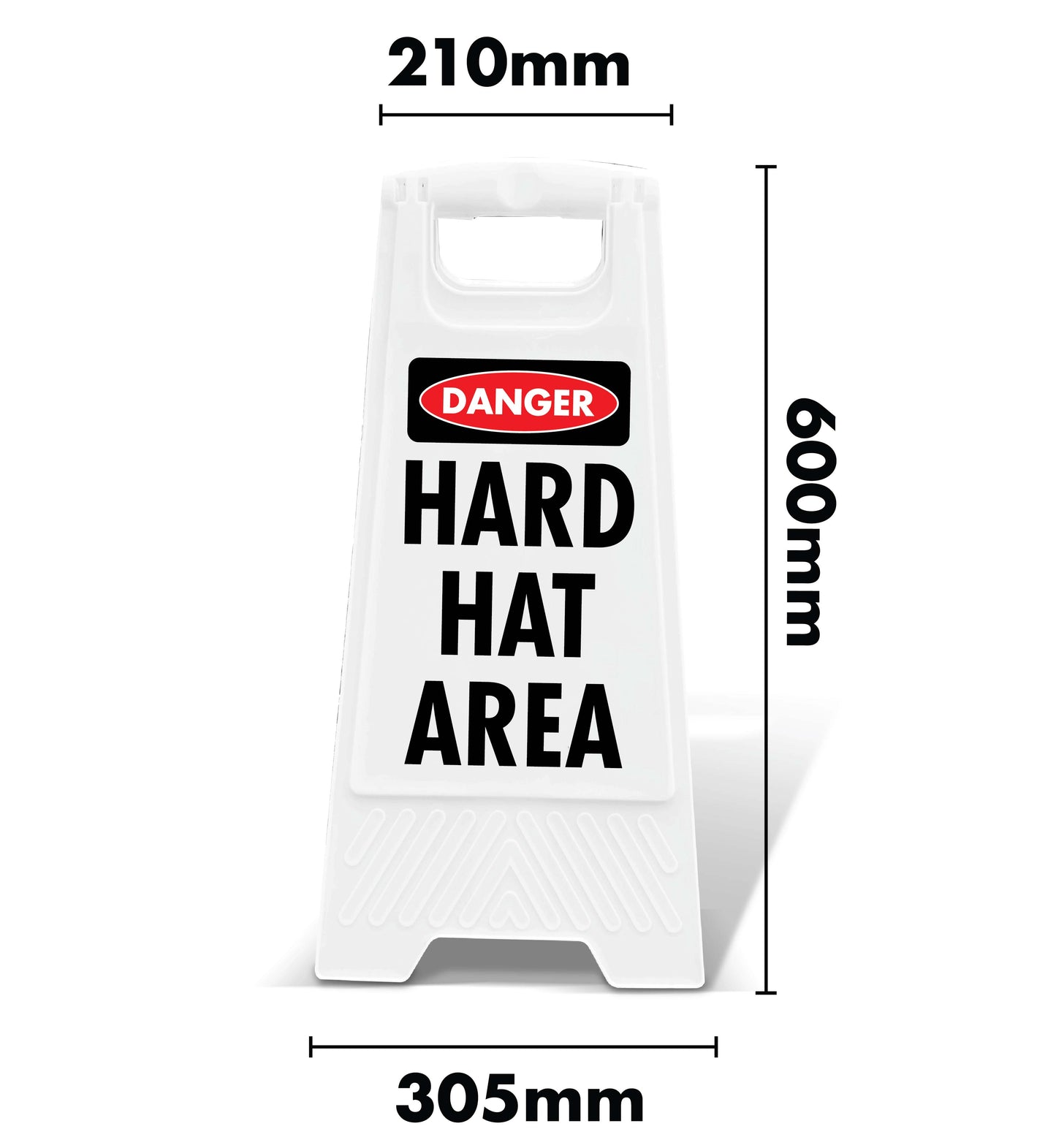 White A-Frame - Danger Hard Hat Area