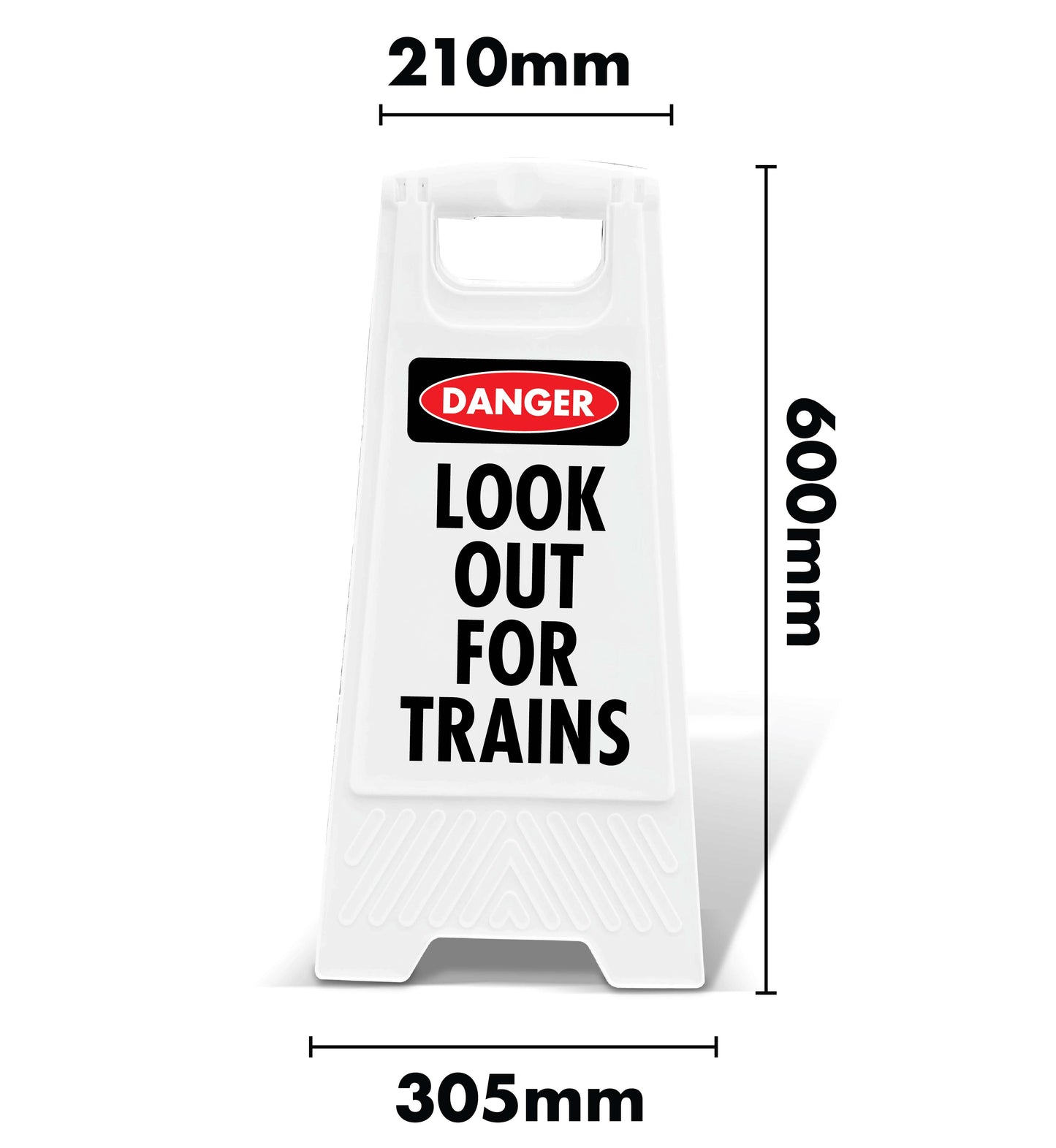 White A-Frame - Danger Look Out For Trains