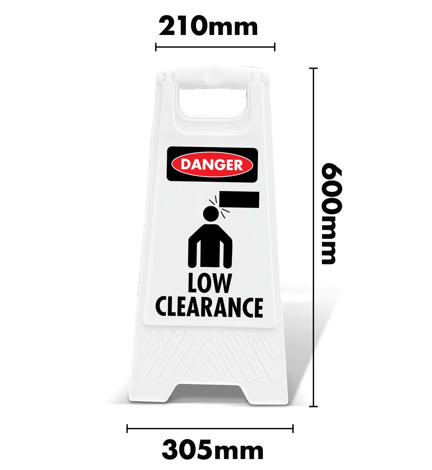 White A-Frame - Danger Low Clearance