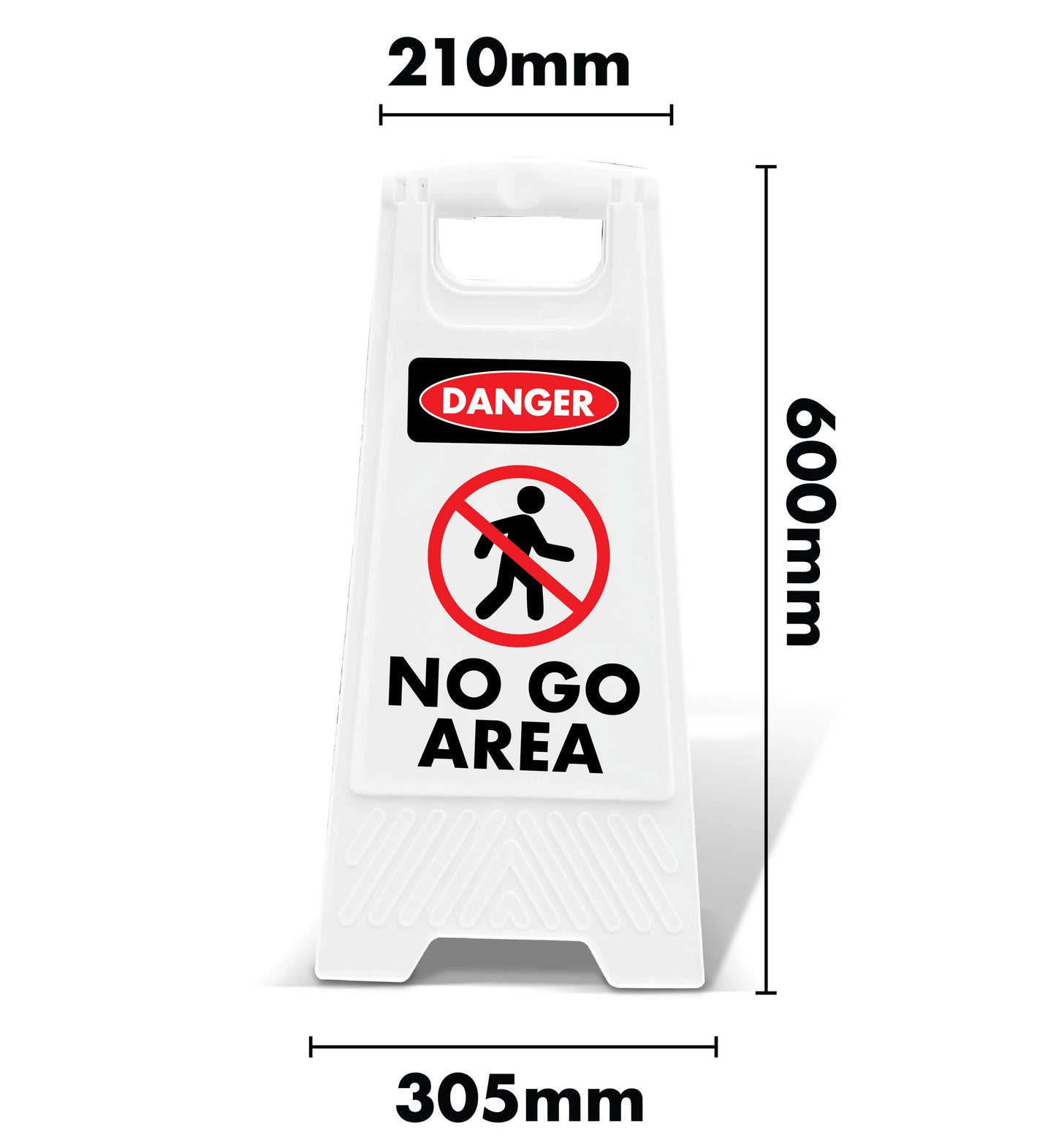 White A-Frame - Danger No Go Area