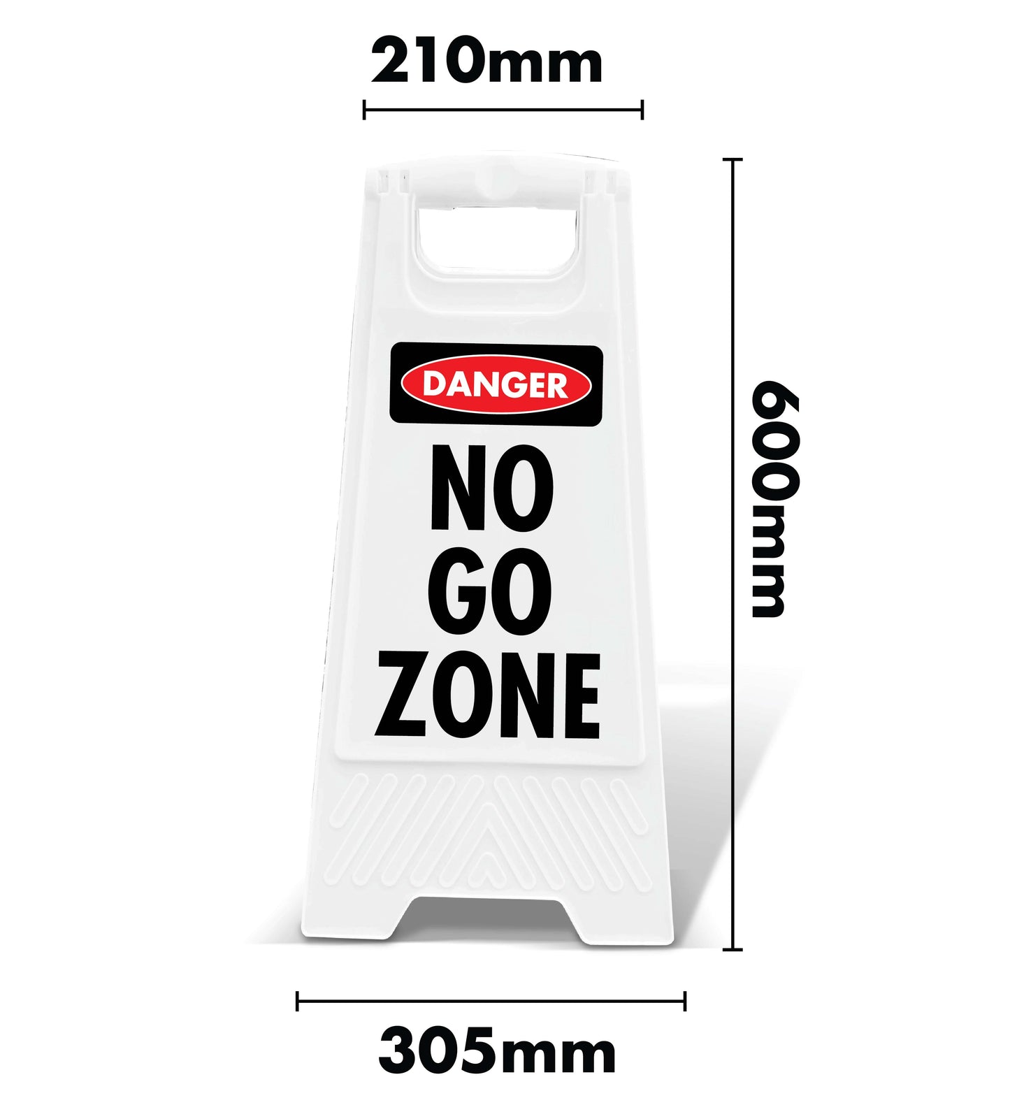 White A-Frame - Danger No Go Zone