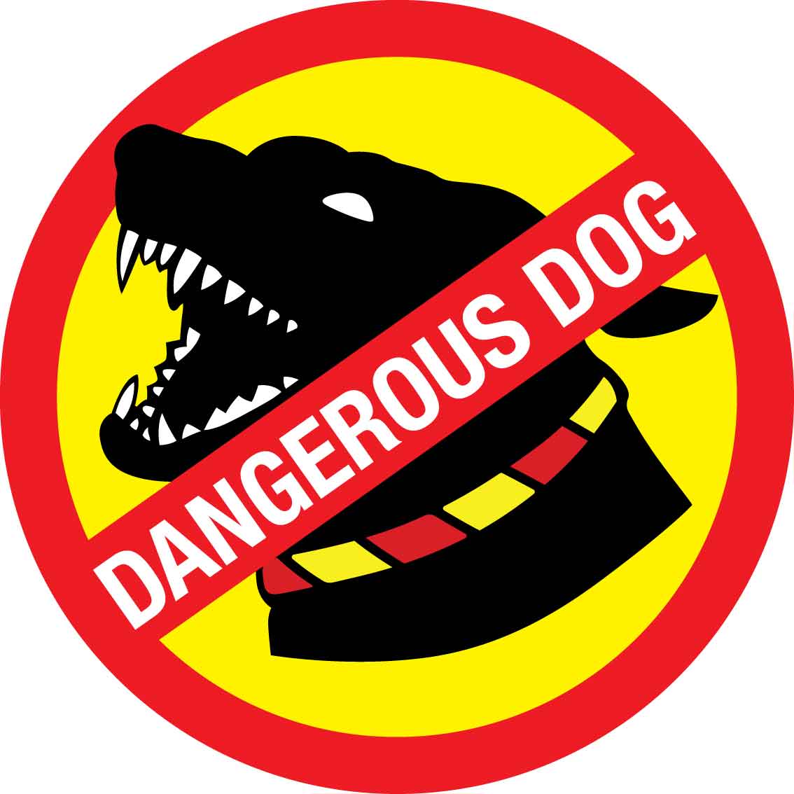 Dangerous Dog Yellow Circle Decal