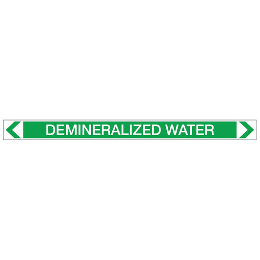 Water - Demineralized Water - Pipe Marker Sticker